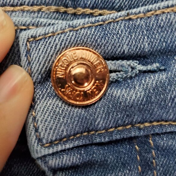 Nicole Miller Jeans Women Size 10 Blue Soho High Rise Ankle Slim Distressed Deni - Picture 7 of 14